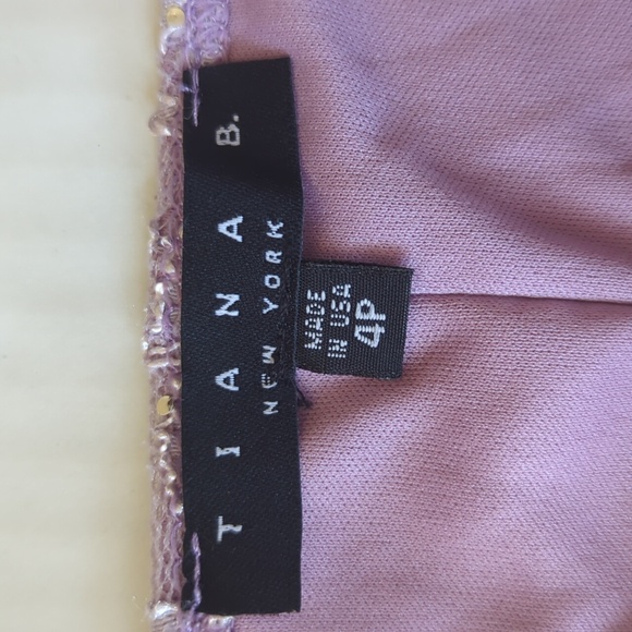 Tiana B. NY Lace Overlay Floral Sequin Embellished Lined Dress 4P Lavender USA - Picture 2 of 14